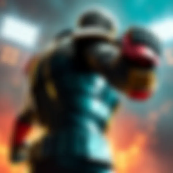 Doomfist, a powerful character, stands confidently with his fist drawn back, showcasing his strength and readiness to fight.