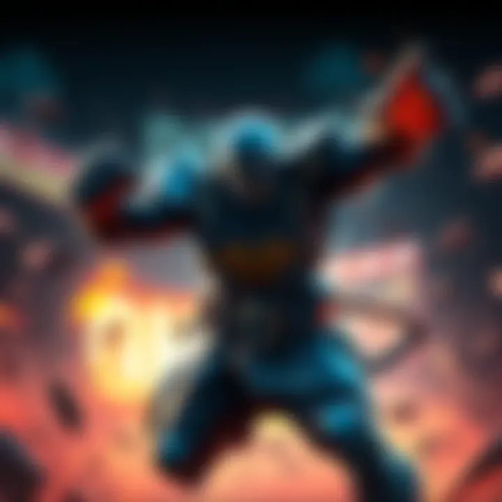 Doomfist character in action during a game, showcasing a powerful punch and intense gameplay.
