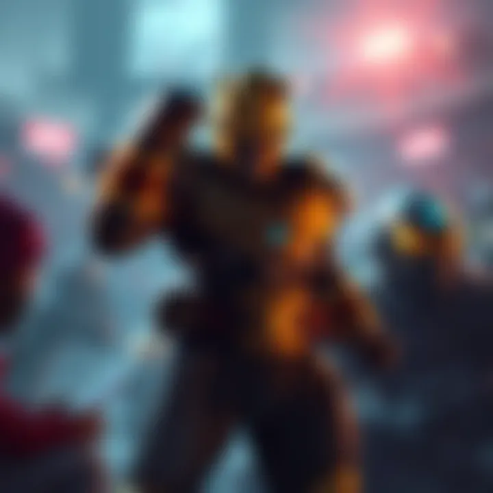 Doomfist character missing a power in stadium, surrounded by concerned players discussing gameplay impact.