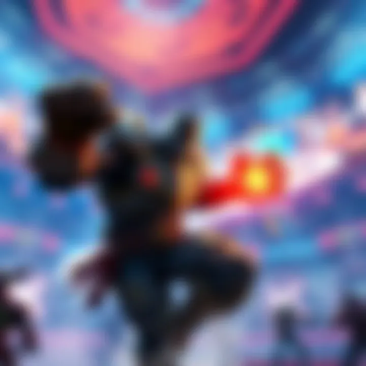 Doomfist in action during Stadium mode A player controls Doomfist while battling in a vibrant game arena, showcasing powerful moves and strategy.