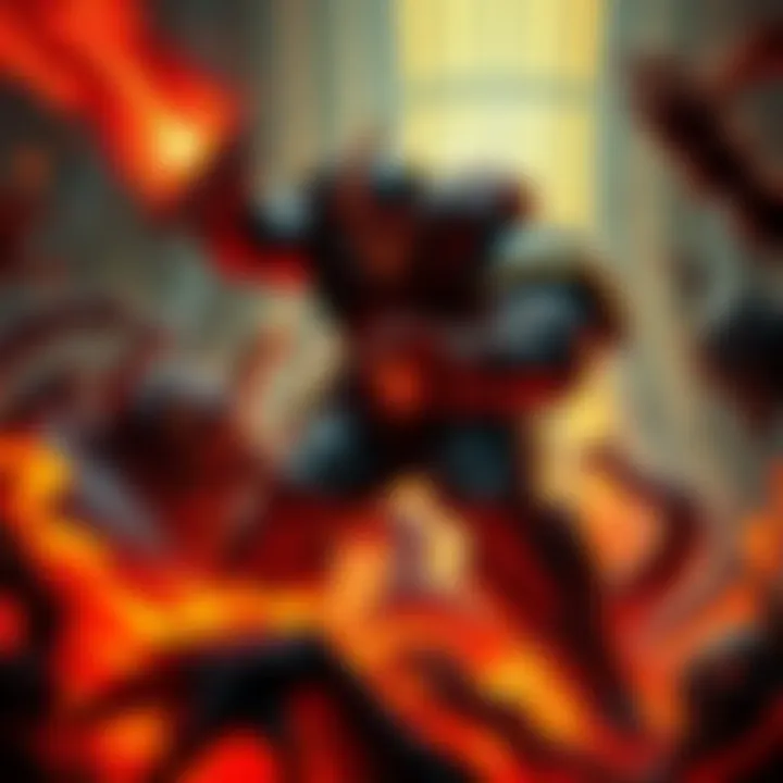 Doomguy in Action Doomguy battles demons in a dark and fiery environment, showcasing his fierce determination and strength.