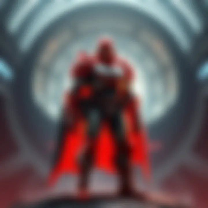 Doomguy in Praetor Suit Doomguy stands confidently in a sleek, futuristic Praetor Suit, showcasing a blend of modern and classic design elements, ready for battle.