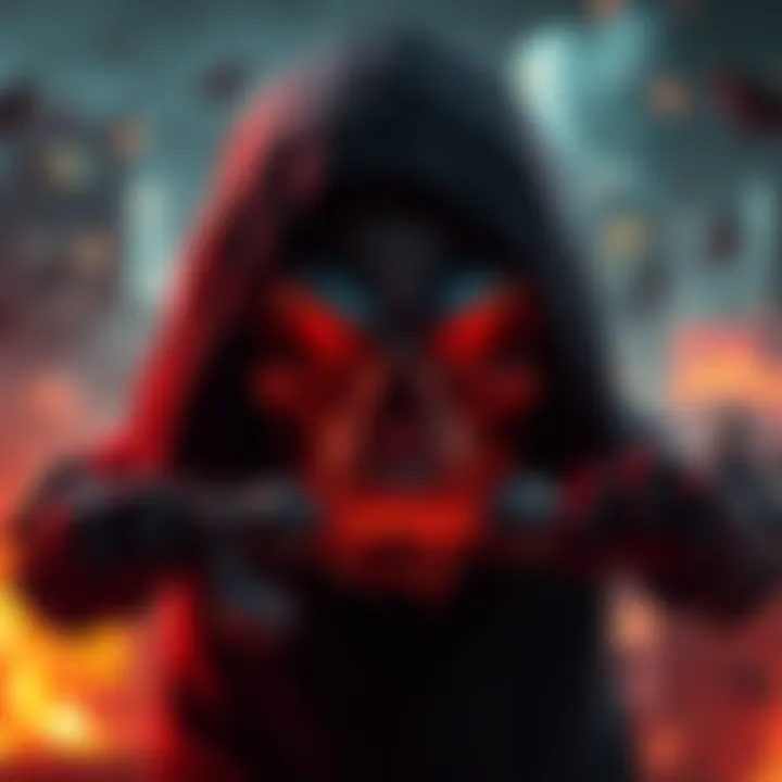 Graphic featuring dark humor and societal fears, symbolizing doomposting content online