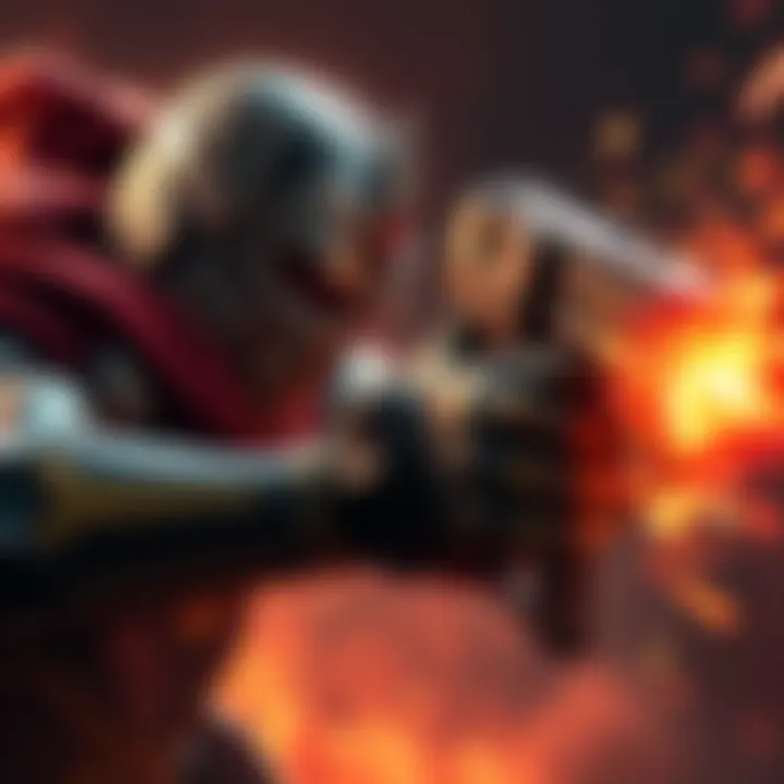 Doomfist shows determination as he battles against Vendetta, showcasing his abilities amidst the struggle