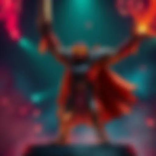 Doomslayer stands triumphantly after winning Round 8, showcasing the character's skills and power.