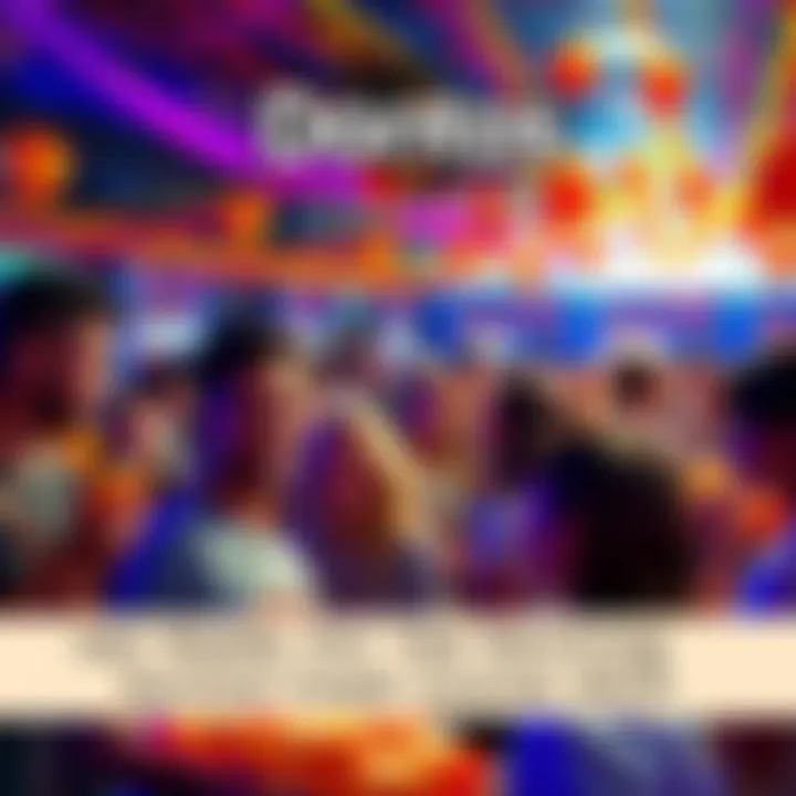 Participants enjoying challenges and snacks at the Doritos Crash Course event, with colorful decorations and excitement in the air.