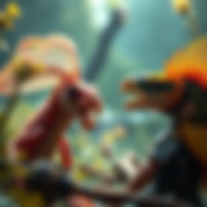 Dorozea interacts with a classic specimen from CS, showcasing their unique behaviors and characteristics in a natural setting.