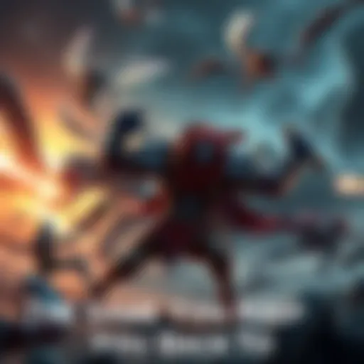 A group of Dota 2 heroes battling in an intense game scene