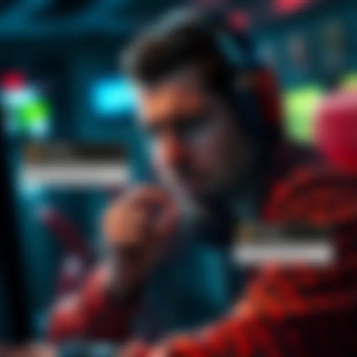 Dota 2 Communication Issues A Dota 2 player looking frustrated while playing a game, with chat notifications showing penalties and low scores