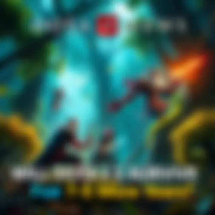A vibrant scene from a Dota 2 match, showcasing heroes battling in a lush forest setting