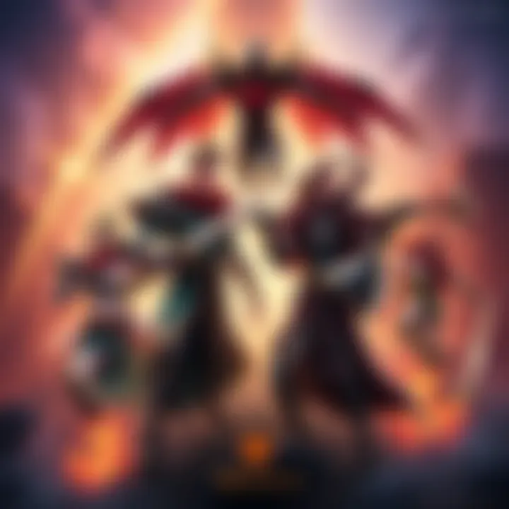 A group of DOTA 2 heroes positioned in different lanes on the map, showcasing collaboration and strategy in gameplay.