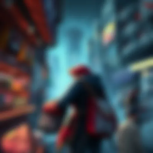 A Dota 2 scene showing a hero buying items from the shop during a match, showcasing the dynamic gameplay without returning to base.