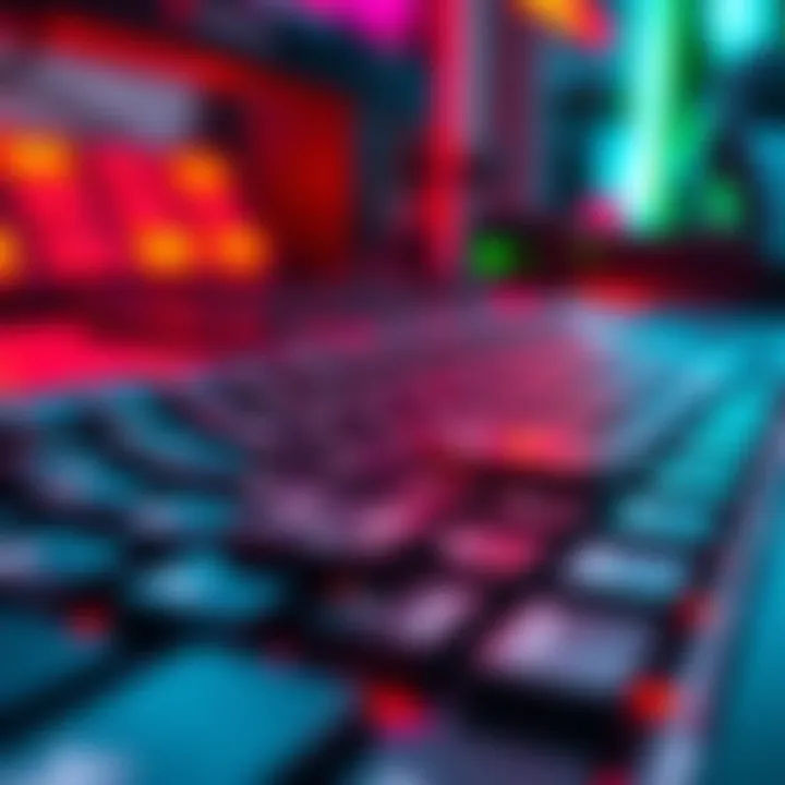 Close-up of a gaming keyboard showing some keys stuck down, indicating a glitch during gameplay in Dota 2