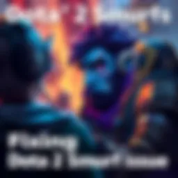 Dota 2 Smurf Issue A frustrated low-ranked player faces a challenging match against smurf accounts in Dota 2, highlighting the imbalance in skill levels.