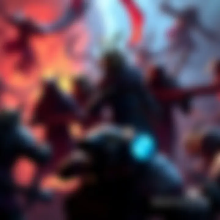 Dota 2 Team Play A scene showing Dota 2 players coordinating in a team match, emphasizing teamwork with characters and strategy on the battlefield.
