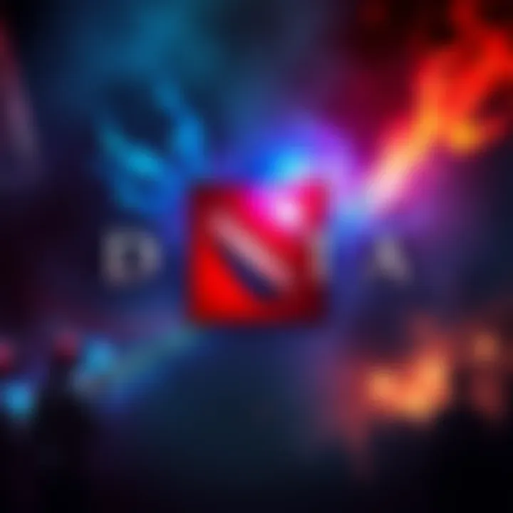 A vibrant Dota game logo with a mystical background representing the gaming community.
