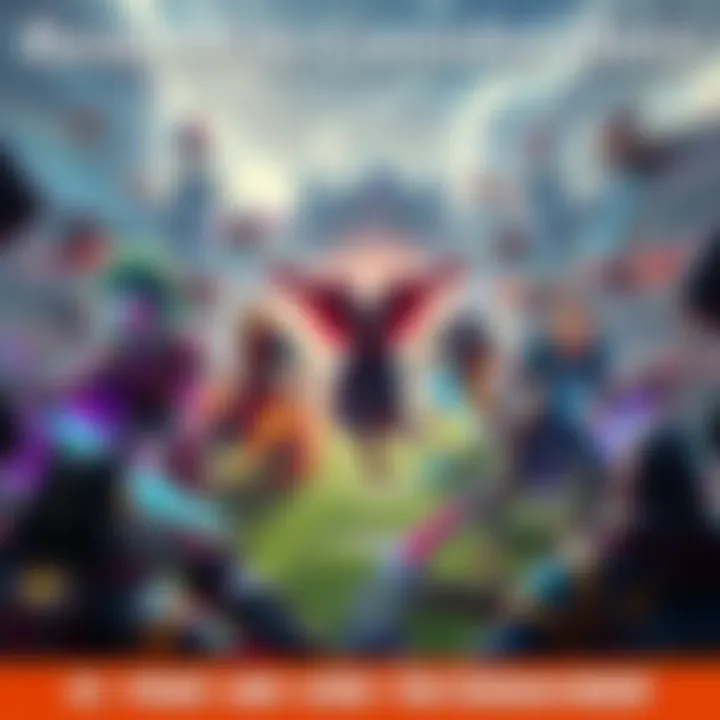 A colorful scene from a Dota match showcasing heroes in action, with a vibrant battlefield in the background.