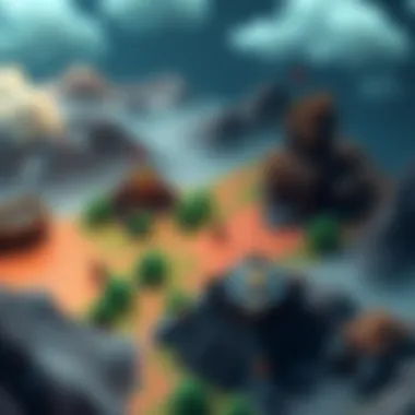 A pixelated scene of a custom Dota map seen in Warcraft III, showing colorful terrain and character icons, evoking nostalgia for early gaming days.