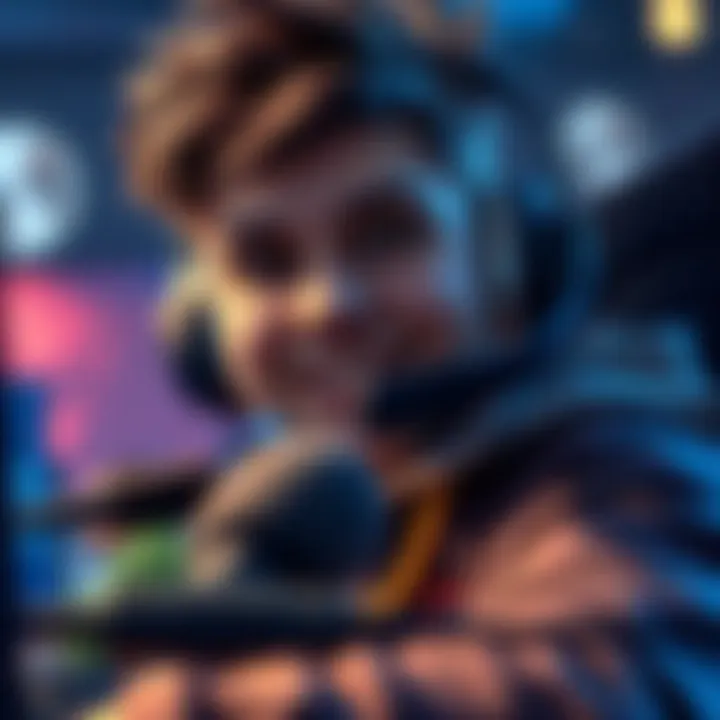 A Dota player looking for friends to team up with on NA servers, showing a friendly expression and a microphone