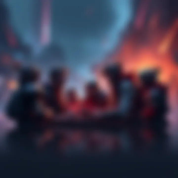 Group of Dota players strategizing on last hitting mechanics
