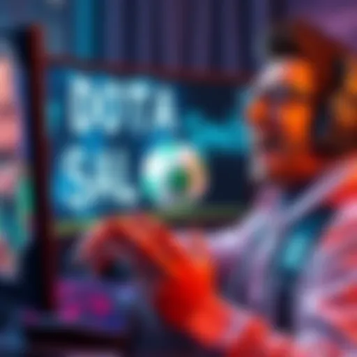 Player laughing while modifying Dota spells by replacing words with 'balls' on screen