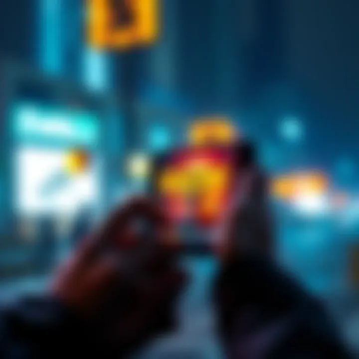 A person using a smartphone to download Warzone Mobile from an alternative source instead of the Play Store