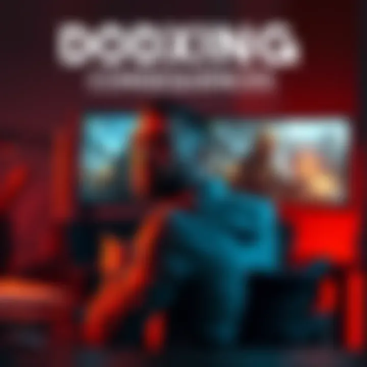 A person sitting at a desk looking upset after losing their job due to online harassment, with a computer screen displaying Helldivers 2 gameplay in the background.