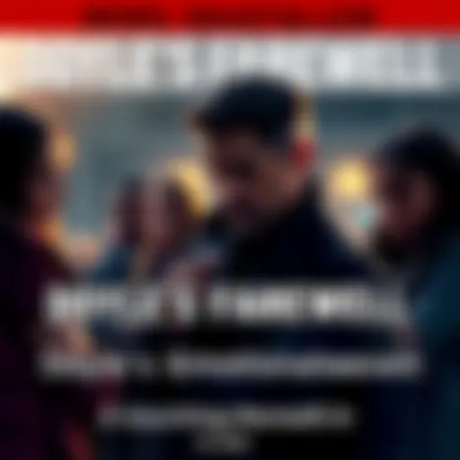 A somber moment depicting Doyle's emotional farewell, capturing the grief of characters around him as they say goodbye.