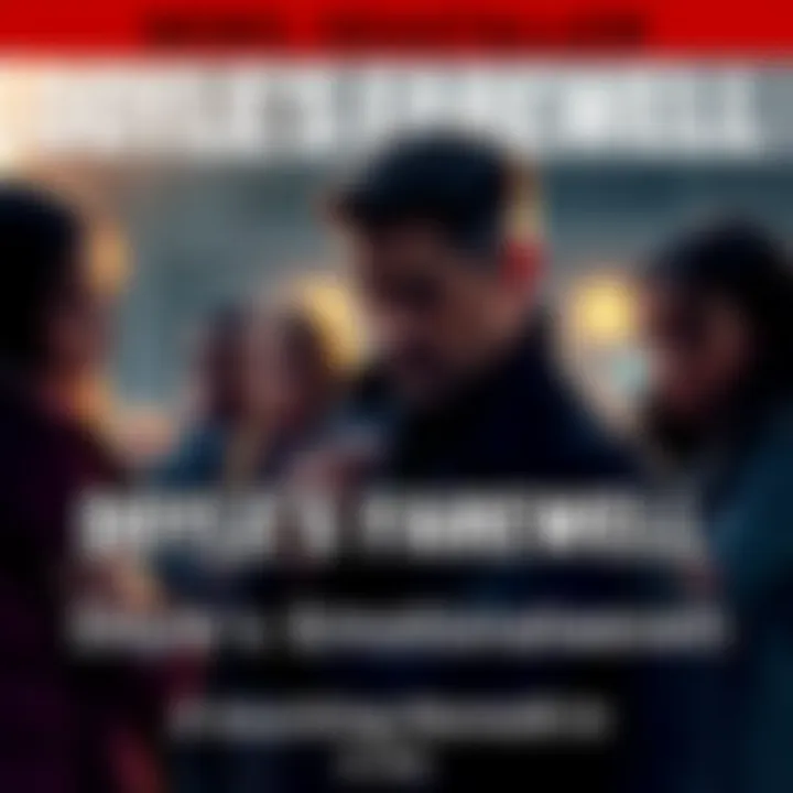 A somber moment depicting Doyle's emotional farewell, capturing the grief of characters around him as they say goodbye.