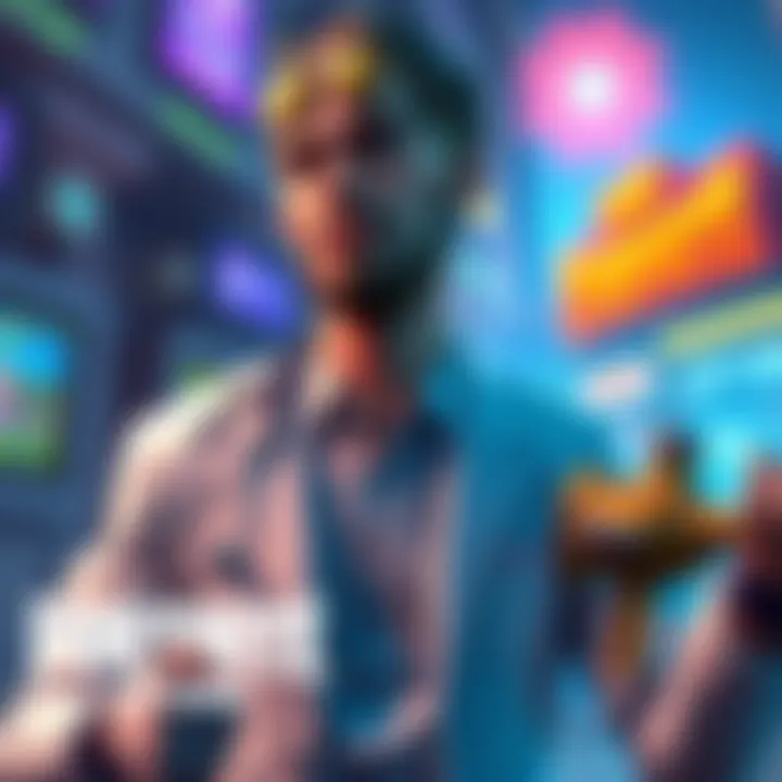 Dr. House character in Fortnite, stylishly dressed with a medical theme, ready for battle in a vibrant game environment