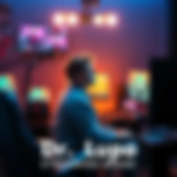 Dr. Lupo sitting in front of a streaming setup, looking away from the camera as gaming consoles and a computer screen glow in the background.