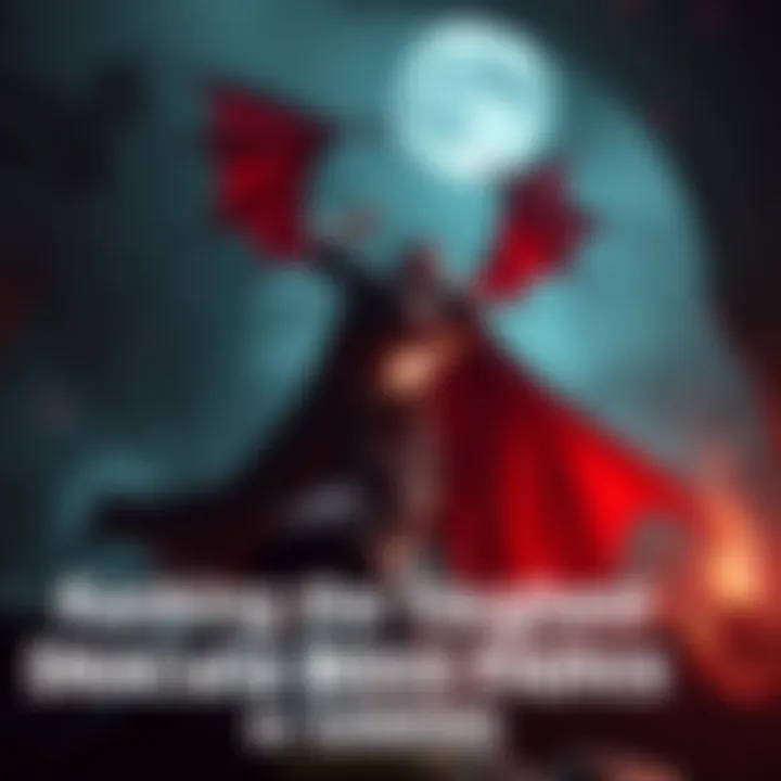 A gamer battles Dracula in a dark castle setting, with dramatic lighting and action-packed gameplay.