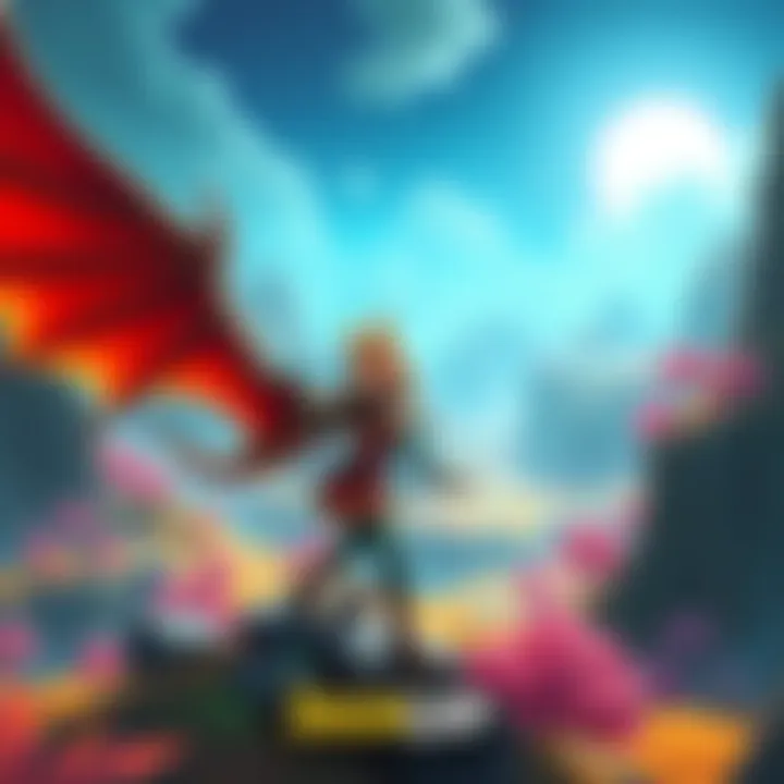 A dragon girl exploring a colorful environment, showcasing her abilities in a metroidvania game.