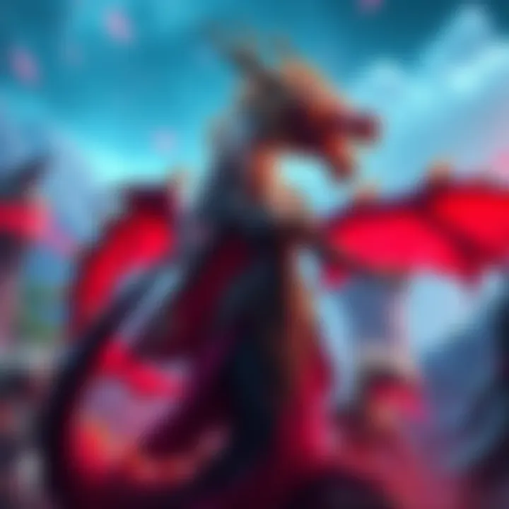 Artwork depicting a fantastical dragon princess surrounded by new monsters and expansive regions, hinting at upcoming game content.