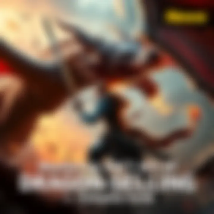 Dragon Slayer in Action A brave warrior wielding a sword facing a fierce dragon, ready for battle