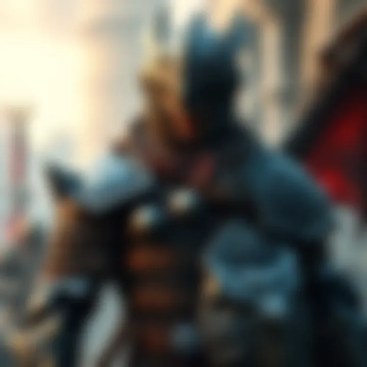A Dragonborn Fighter in armor, showcasing a high armor class in a Dungeons & Dragons setting, ready to engage in combat.