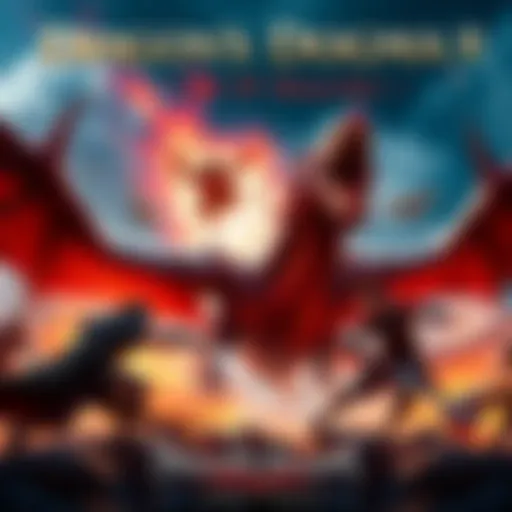 A dynamic scene from Dragon's Dogma 3 showcasing a fierce dragon battle with heroes in action