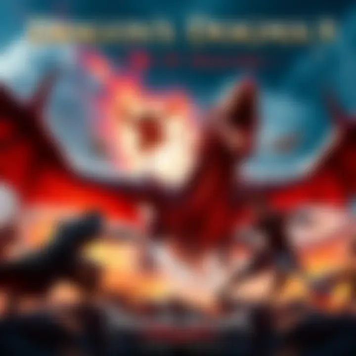 A dynamic scene from Dragon's Dogma 3 showcasing a fierce dragon battle with heroes in action