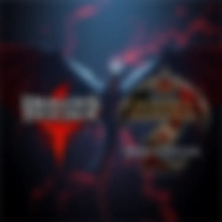 Two versions of Dragon's Dogma game logos, showcasing Dark Arisen and Dragon's Dogma 2, with a dragon in the background.