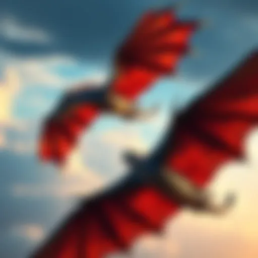 Two majestic dragons soaring in the sky, their wings outstretched as they combine their powers in harmony.
