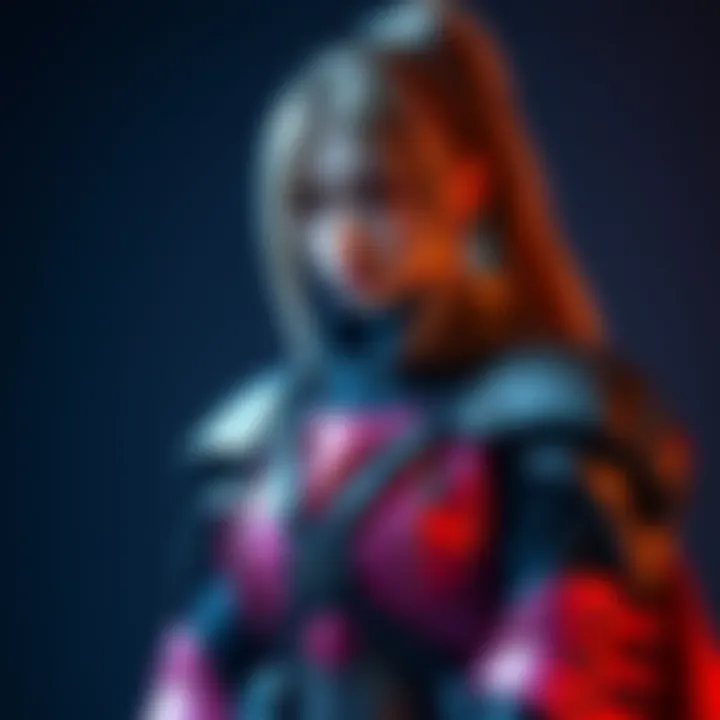 Dragoon-Inspired Outfit A model wearing a stylish outfit inspired by the Dragoon class from Final Fantasy, featuring unique armor elements and bold colors.