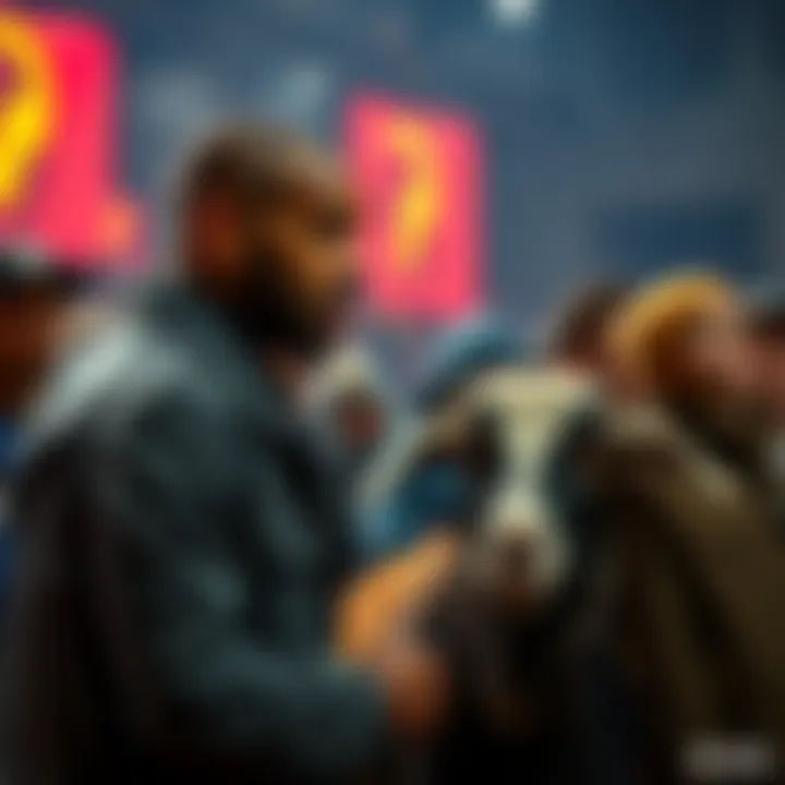 Drake scolds Adin for scaring his goat at an event, with surprised onlookers nearby.