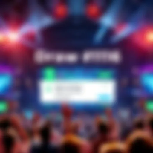 A digital display showing the announcement of the Draw #116 winner after Tax Day, with excitement among participants