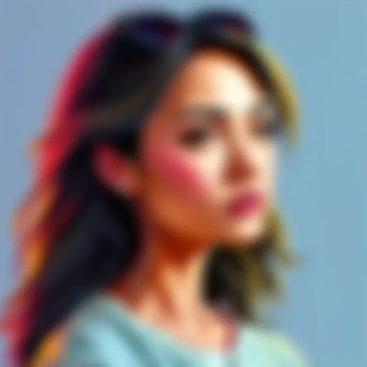 A vibrant drawing featuring Marci, showcasing the artist's creative style and technique.