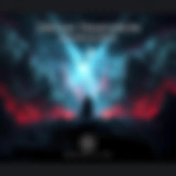 Dream Dimension Showdown A dark and mysterious landscape representing dream dimensions, with a shadowy figure standing at the center, preparing for a confrontation against unseen evil forces.