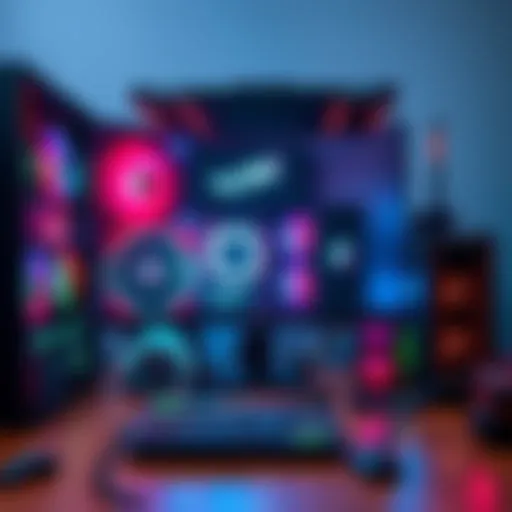 A high-end computer setup with top-quality components including a powerful graphics card and large monitor, ready for gaming and performance tasks.