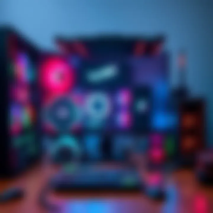 A high-end computer setup with top-quality components including a powerful graphics card and large monitor, ready for gaming and performance tasks.