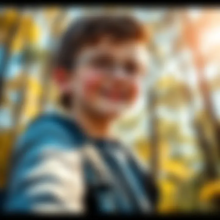 Drew Sypher enjoying an adventure Drew Sypher smiles while exploring a beautiful outdoor scene filled with trees and sunshine