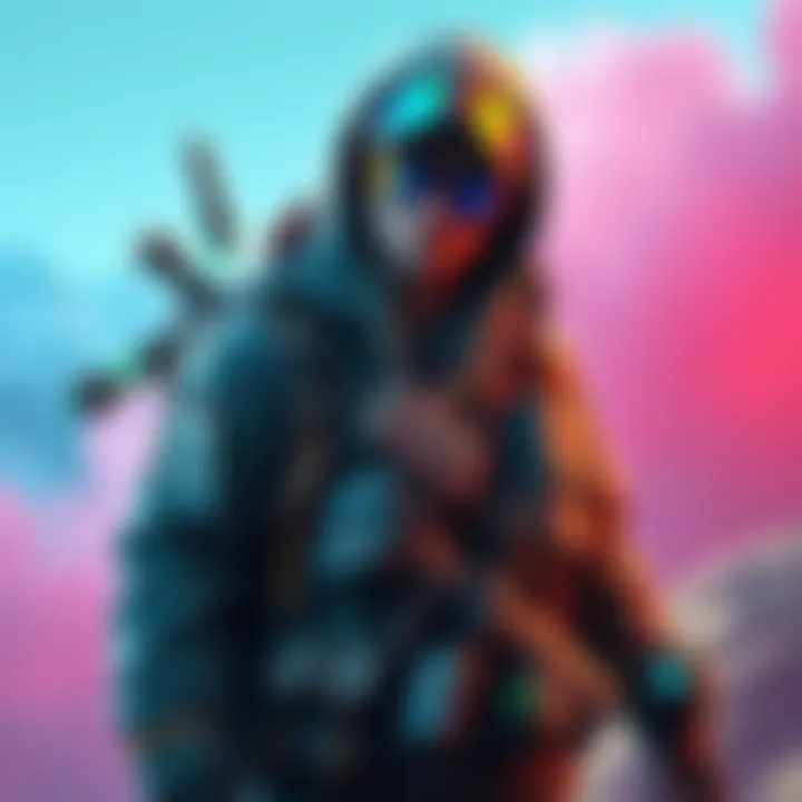 A drifter character equipped with various gameplay attachments, showcasing enhanced features.
