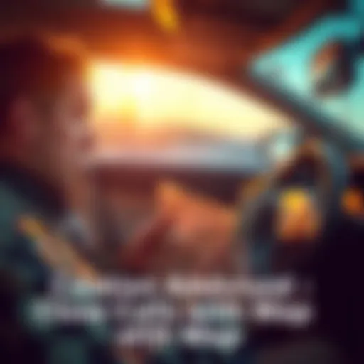 A driver with a puzzled expression holding a paper map while sitting in a car, showing a scene of potential navigation trouble